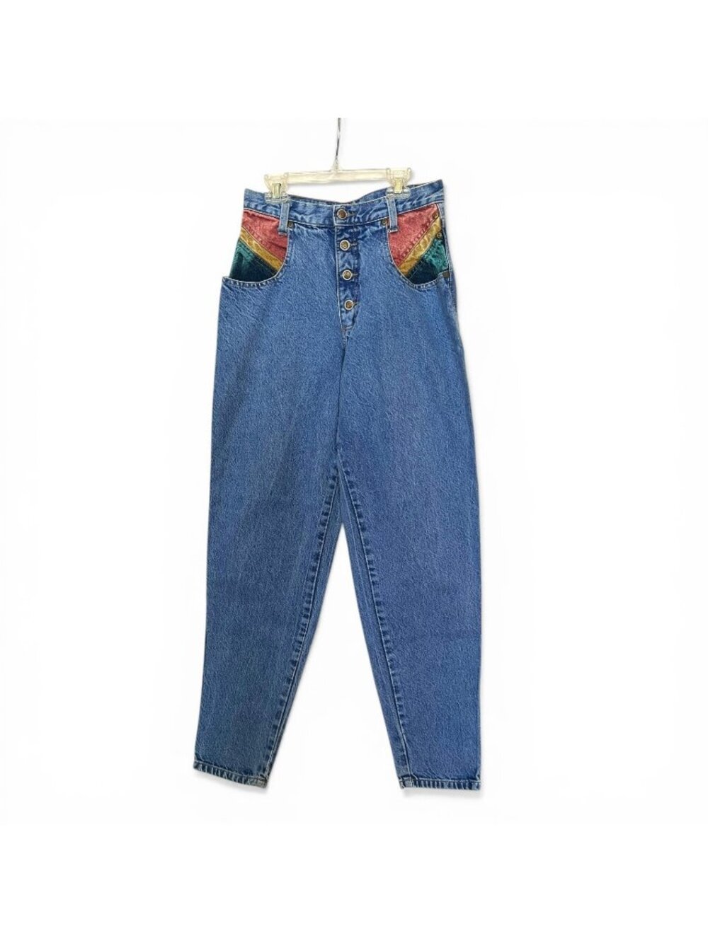 Vintage 90s Zena Jeans 27 X 31 Color Block High Rise Mom Acid Wash New Wave